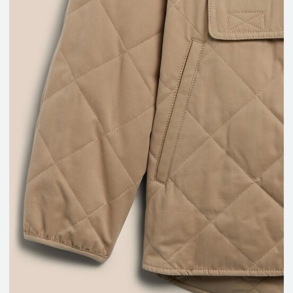 Banana Republic Quilted Half Zip Anorak Jacket Coat NEW XS Tan Beige - Picture 9 of 14
